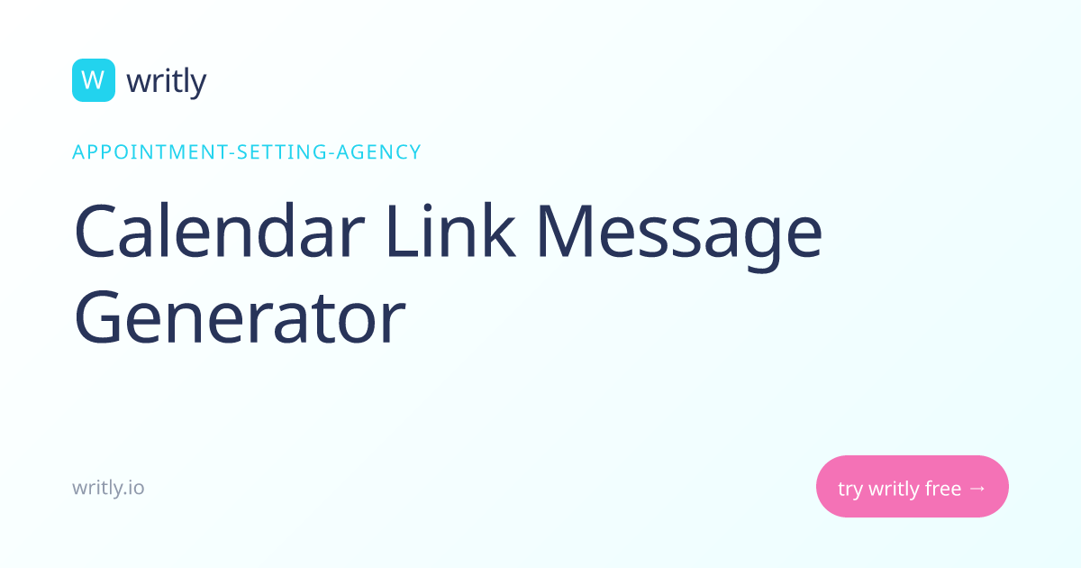 Free Calendar Link Message Generator | Writly