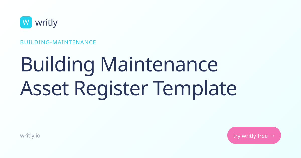 Free Building Maintenance Asset Register Template