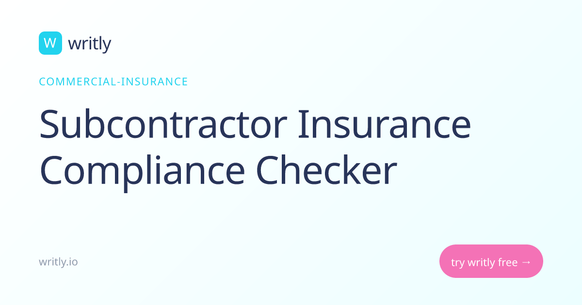 Free Subcontractor Insurance Requirements Checker — GL/WC/COI