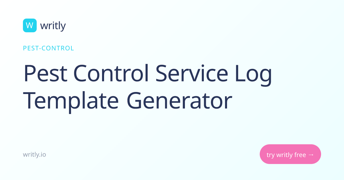 Free Pest Control Service Log Template (Audit-Ready)