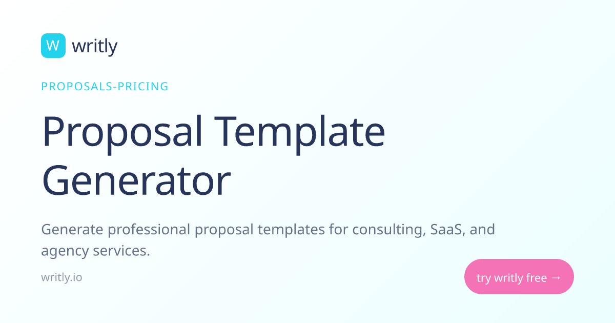 Free Proposal Template Generator | Professional Outlines